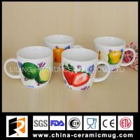 12oz fruit designs white porcelain mug 