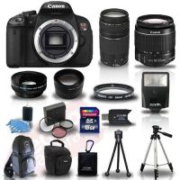 EOS Rebel T4I Body + 4 Lens Kit 18-55 IS +75-300 +24GB Flash &amp;amp; More