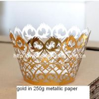 Personalized Party Supplies 300 pieces/lot 250g Pearl Paper &quot;Filigree&quot; Cupcake Wrappers From Mery Crafts