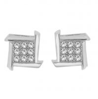 925 Sterling Silver CZ Earrings White