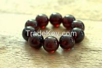 Baltic amber bracelet "CHERRY" super quality pressed beads 26mm!!! weight 99g