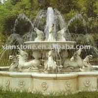 Marble stone horse fountain