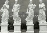 White four seasons marble statues