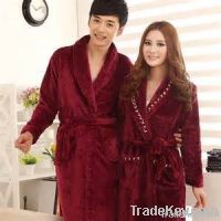 New male and female couple models coral fleece bathrobe