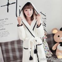 young lady  beautiful  fleece bathrobe for women