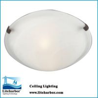 ETL 2014 12inch flush mount Satin Nickel hooks Opal Frosted Glass