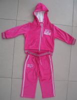 Girl's velvet suits, hoody zip jacket with pant,sport velvet suits