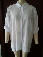 LADIES' 100% POLYESTER DOT PRINT PLUS SIZE SHIRT