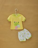 New 2014 MQBABY summer boy 100% cotton suit cartoon frog design coat matchs pants suit