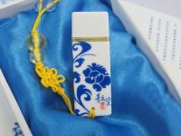 High quality low price wholesale blue and white porcelain usb flash drive