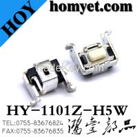 High Quality Tact Switch/Micro with White Button 5mm High (HY-1101Z-H5W)