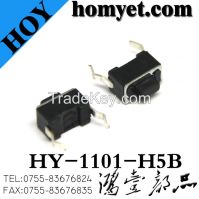 Tact Switch (HY-1101-H5B) with Black Base and Copper Pins