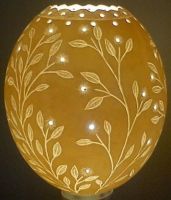 The Flower hand carved ostrich egg lamp shade