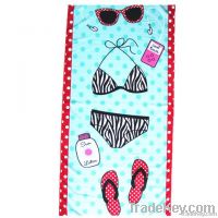 Microfiber reactive printed beach towel