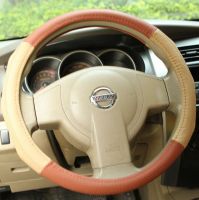 Brown & Beige Car Steering Wheel