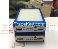 Solar power bank with 10000MAH true capacity and LED light