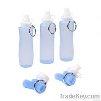 foldable silicone sport water bottle with spray cover