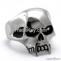 Silver Vampire Skull Stainless Steel Rings