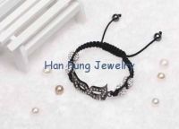 Wholesale Fashion Cute Shamballa Bead Bracelet Gun Metal Plated Crystal Balls Beaded Bracelets NP10169-GUN