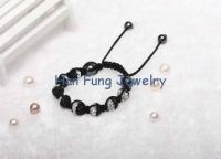 Black and Clear Crystal Mixed Shamballa Bead Bracelet Wholesale Fashion Men's Bracelets NP10173-280