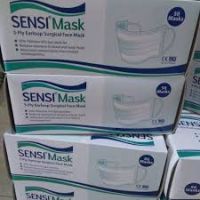 Disposal Medical Surgical 3ply Sensi Brand (blue and green color) with Earlop 50 million pieces Face MaskAvailable 