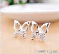 butterfly rhinestone studs