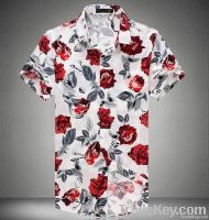 high quality printing hawaiian style design model men shirts/man shirt, mens casual shirt 2014 new style