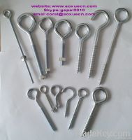 Galvanized fastener eye bolt and nut, eye and hook screws