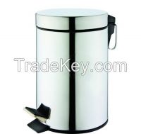 stainless steel pedal trash can and bathroom set