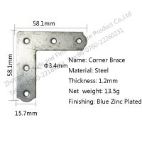 2 inch Blue Zinc Plated Steel Corner Brace