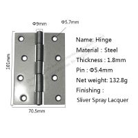 4 inch Sliver Spray Lacquer Steel Door Hinge