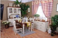 Dining Room Furniture Solid Wood Cupboard Dining Table Chair Set Furniture Factory 