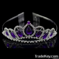 Wedding Bridal Purple Crystal Princess Pageant tiara crown Headband