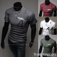 Men's fashion printing round collar short sleeve T-shirt