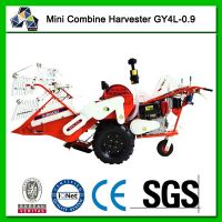 Mini Combine Harvester GY4L-0.9A, Triangle Crawler Track, Self Propelling.