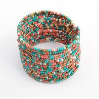 Bohemian Beaded Open Bangle -Colorful