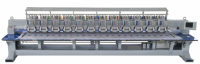 High speed flat embroidery machine with double sequin device