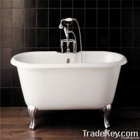 Clawfoot cast iron bathtub