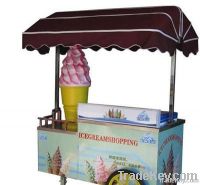 Rechargeable hand push type ice cream cart