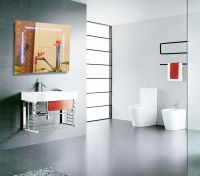 LED decorative bath mirror with trilateral star ornament