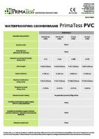 PVC waterproofing insulation geomembrane PrimaTess ; polypropylene and polyester non-woven geotextiles