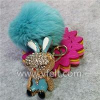 Real Rabbit fur keychain