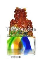 Colorful liu li crafts / crystal liuli dragon seal / stamp