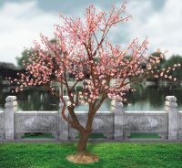 artificial led tree lights high simulation peach flower tree light