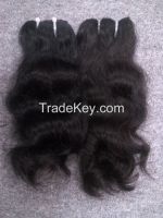 wavy machine weft hair