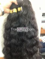 Curly single drawn weft human hair high quality