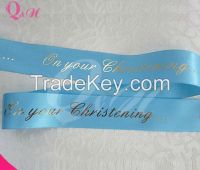 custom print gold ribbon satin ribbon