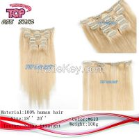 Clip-In hair extensions 9 pieces virgin human hair extensions clip in hair extensions