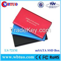 WBTUO portable Aluminium msata SSD enclosure case