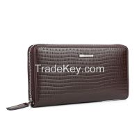 Men's Embossed Zippered Wallet